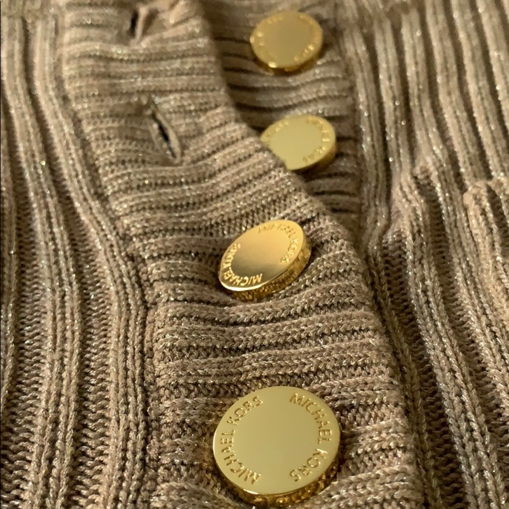 Michael Kors gold metallic sweater dress